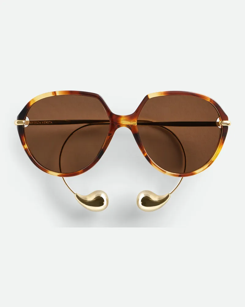 Bottega Veneta Quadratische Drop Sonnenbrille - Braun - Unisex Braun