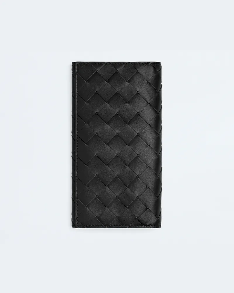 Bottega Veneta Langes Intrecciato Portemonnaie - Schwarz - Herren - 100% Kalbsleder Schwarz