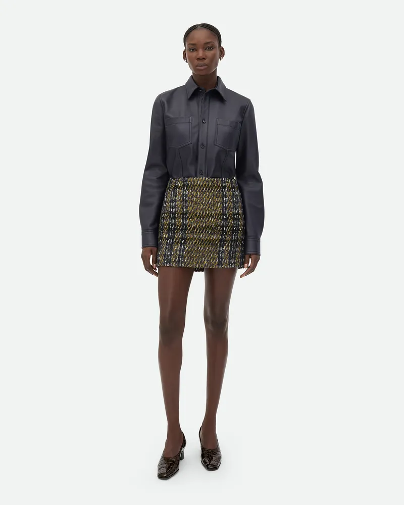 Bottega Veneta Karierter Rock Aus Gepresster Wolle - Multicolor - Damen Wolle, Mohair & Baumwolle Multicolor