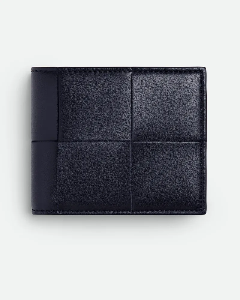 Bottega Veneta Cassette Bi-fold Portemonnaie Mit Münzfach - Blau - Herren - 100% Kalbsleder Blau