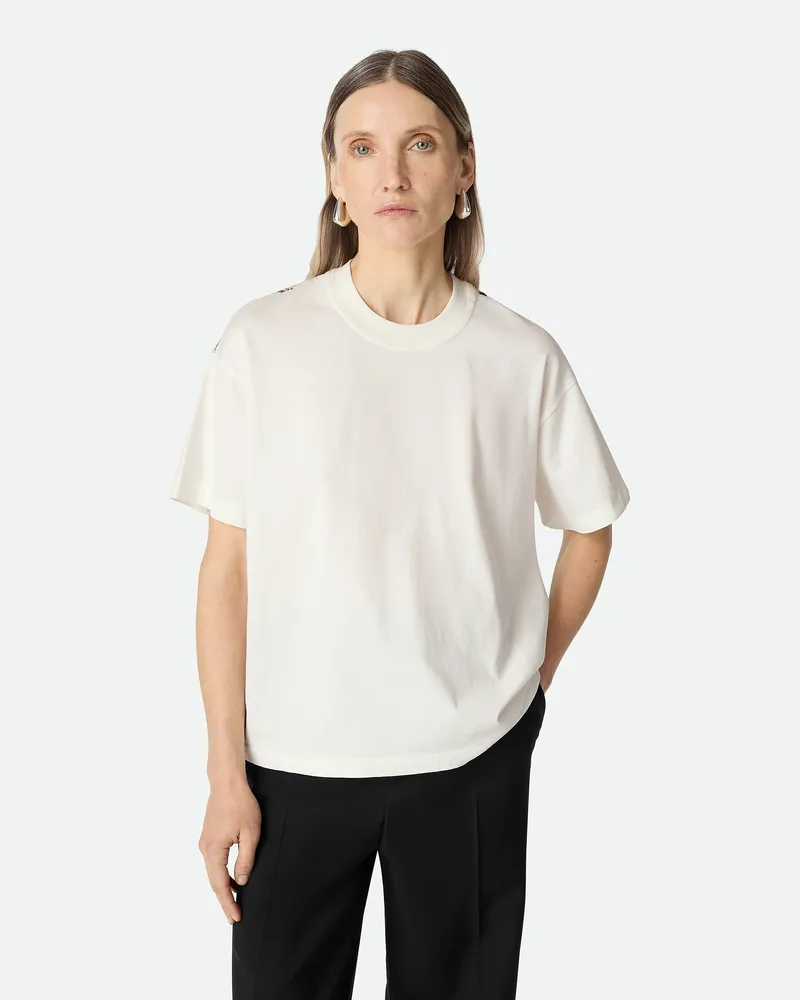 Bottega Veneta Bedrucktes T-Shirt aus Baumwolle und Seide-Mehrfarbig - Damen Mehrfarbig
