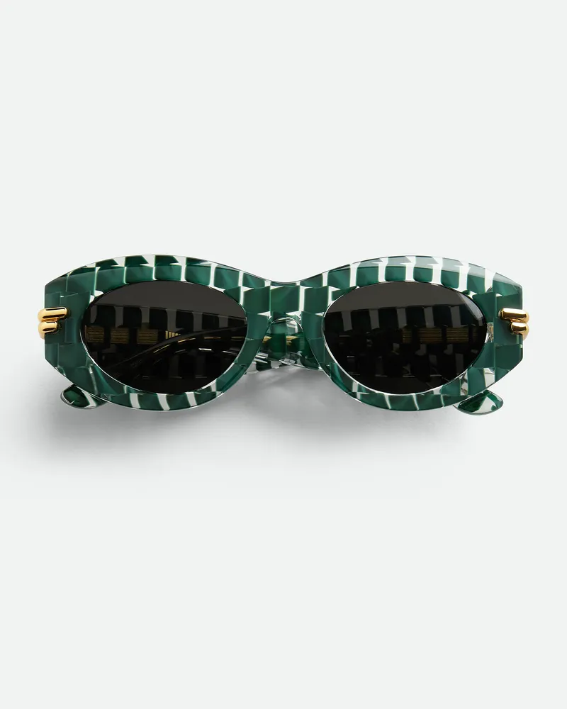 Bottega Veneta Ovale Mitre Sonnenbrille Green