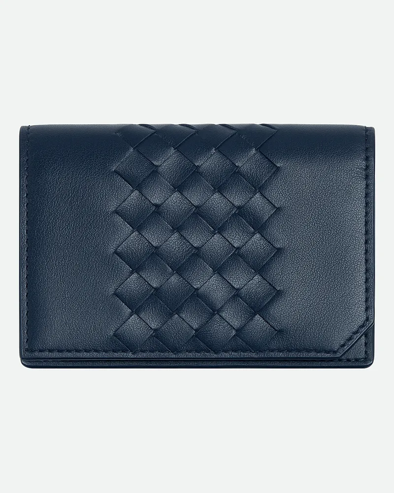 Bottega Veneta Intrecciato Piccolo Visitenkartenetui - Blau - Herren - 100% Kalbsleder Blau