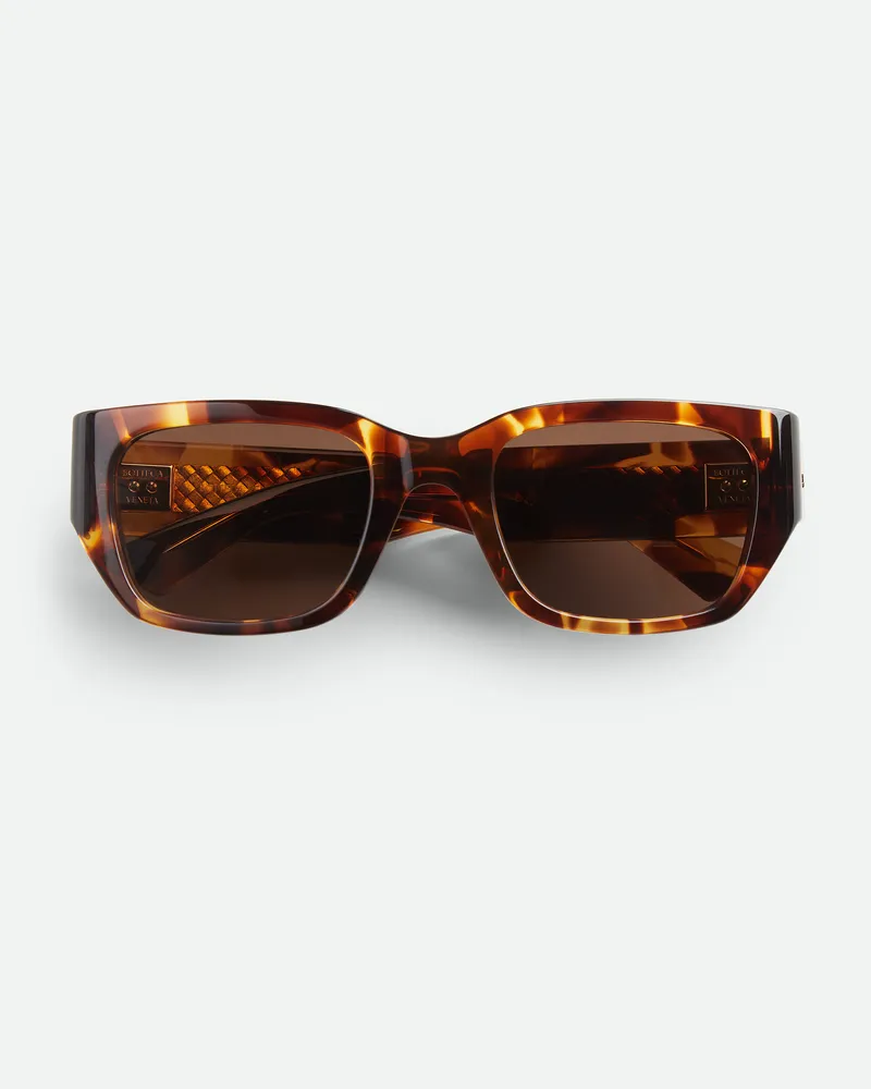 Bottega Veneta Quadratische Intrecciato Sonnenbrille-Braun - Unisex Braun