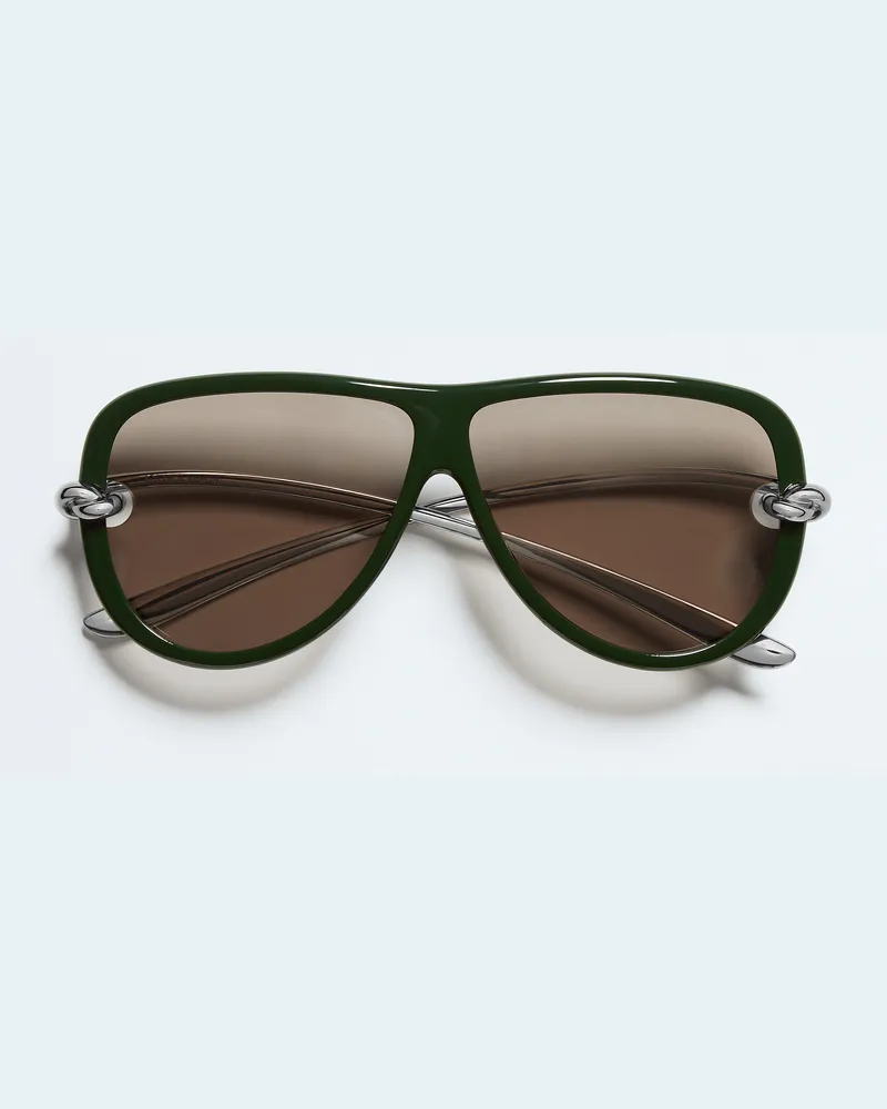 Bottega Veneta Knot Aviator-Sonnenbrille-Grün - Unisex Grün