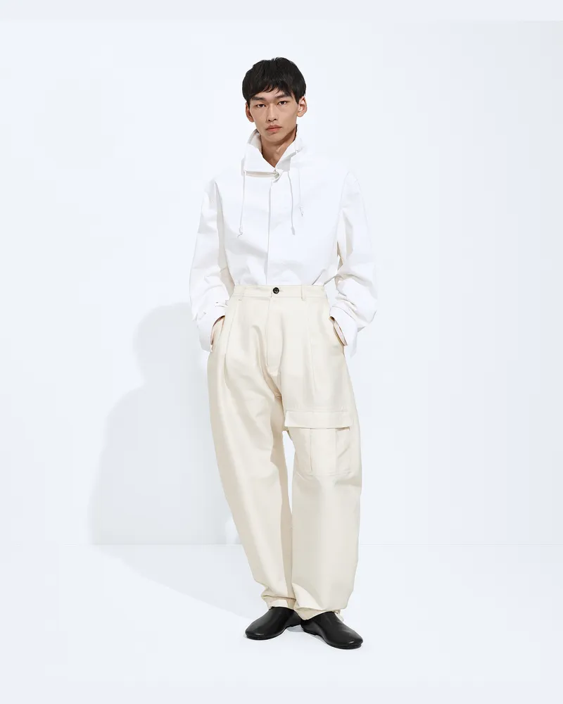 Bottega Veneta Hose aus Baumwolle und Seide-Weiss - Herren Weiss