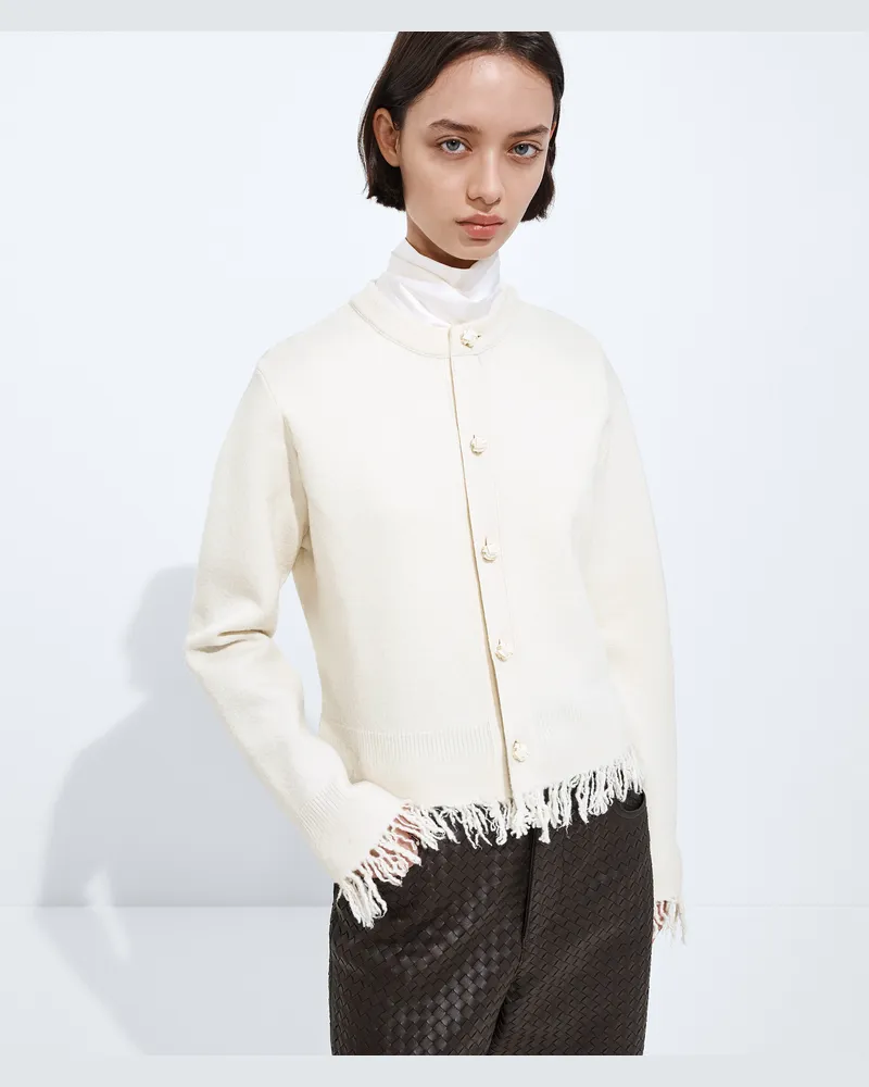 Bottega Veneta Cardigan aus gefilzter Wolle-Weiss - Damen Weiss