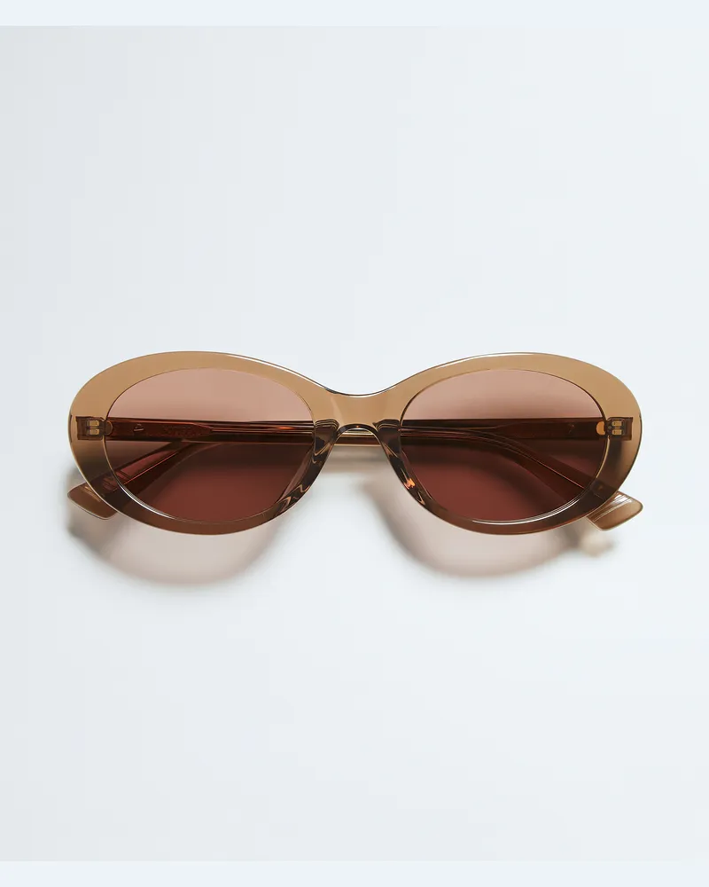 Bottega Veneta Ovale Classic Sonnenbrille-Braun - Unisex Braun