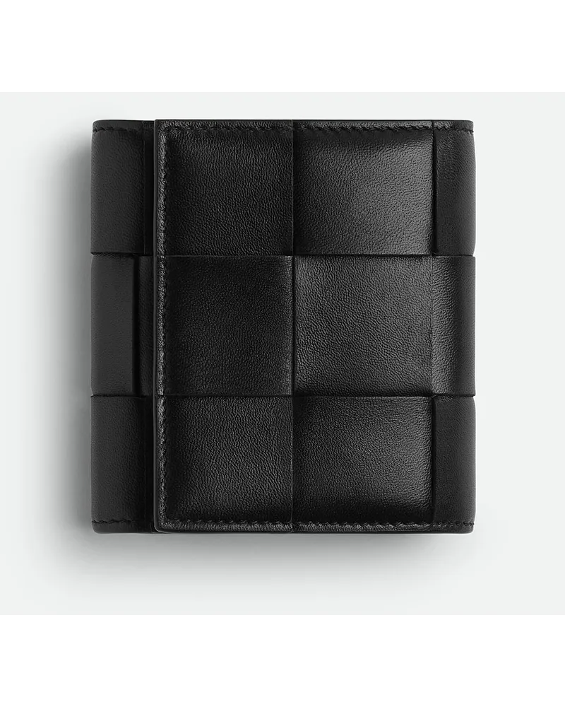 Bottega Veneta Cassette Trifold Portemonnaie Mit Origamimünzfach Black