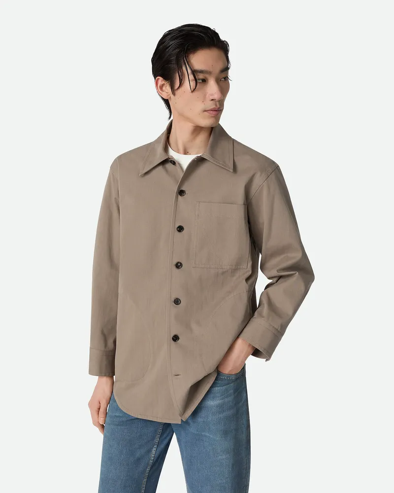 Bottega Veneta Overshirt Aus Baumwolltwill Grey