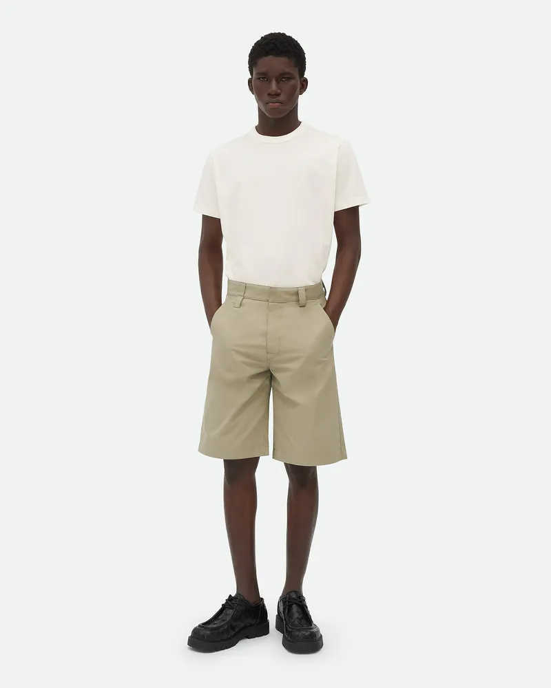 Bottega Veneta Shorts Aus Leichtem Baumwolltwill - Beige - Herren Baumwolle Beige