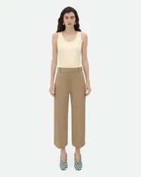 Bottega Veneta Hose Mit Geschwungener Form Aus Baumwolle Sesame