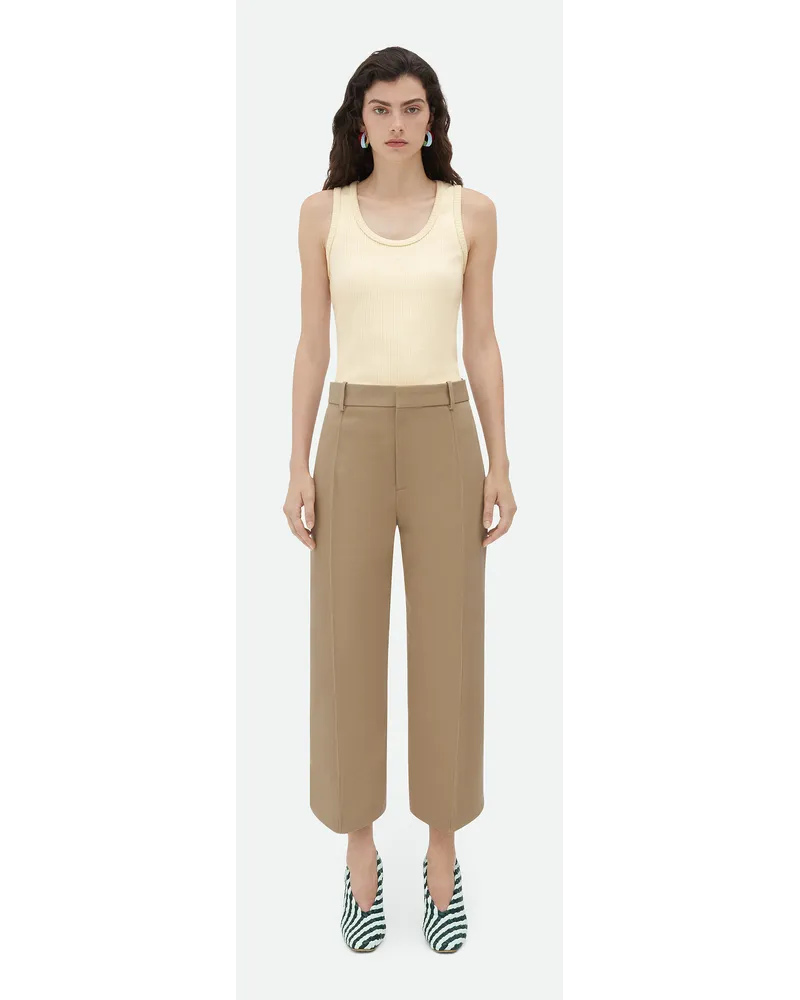 Bottega Veneta Hose Mit Geschwungener Form Aus Baumwolle Sesame