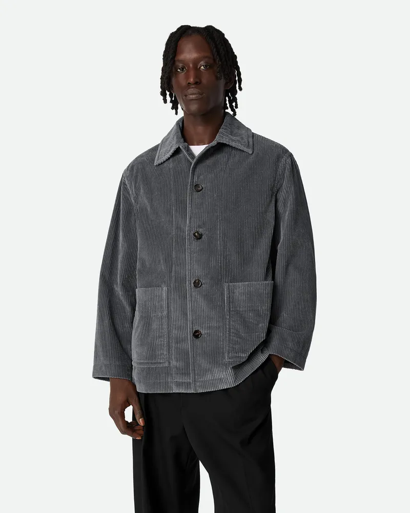 Bottega Veneta Cordjacke - Grau & Silberfarben - Herren 100 % Baumwolle Grau