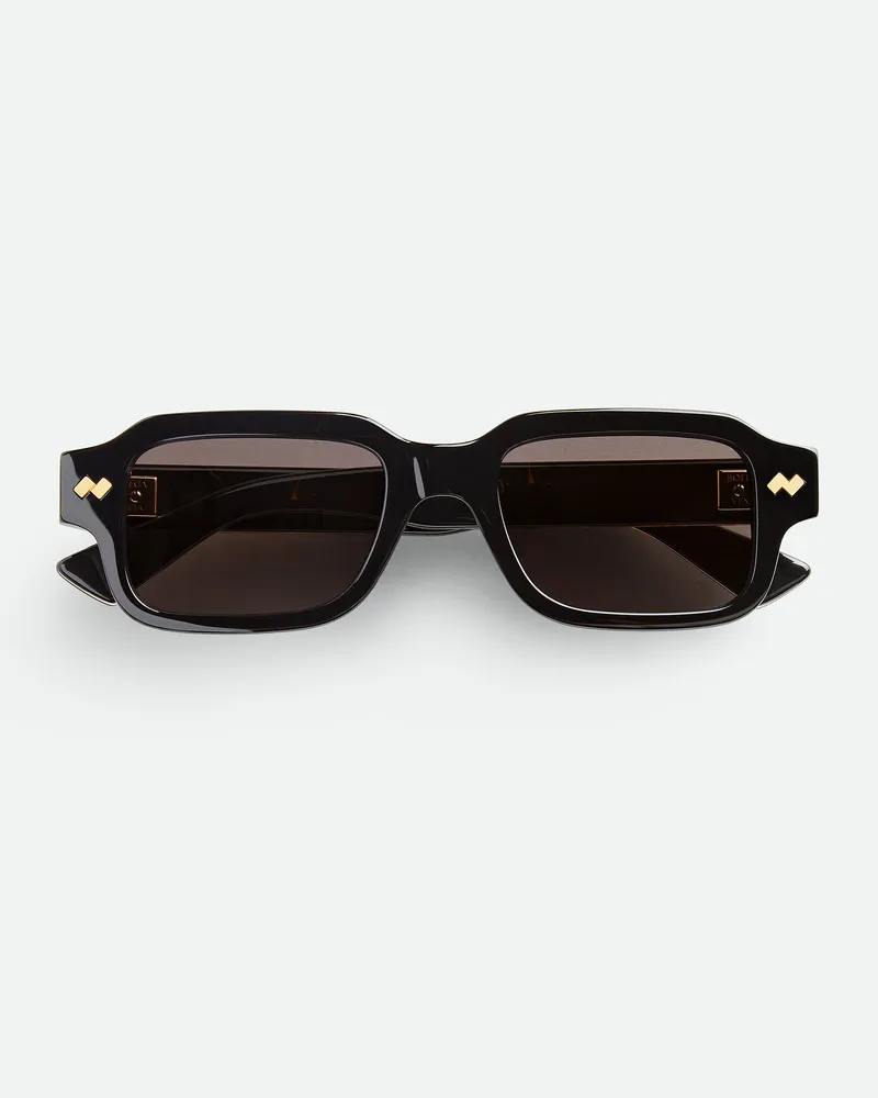 Bottega Veneta Rechteckige Intrecciato Sonnenbrille - Schwarz - Unisex - 100% Recyceltes Azetat Schwarz