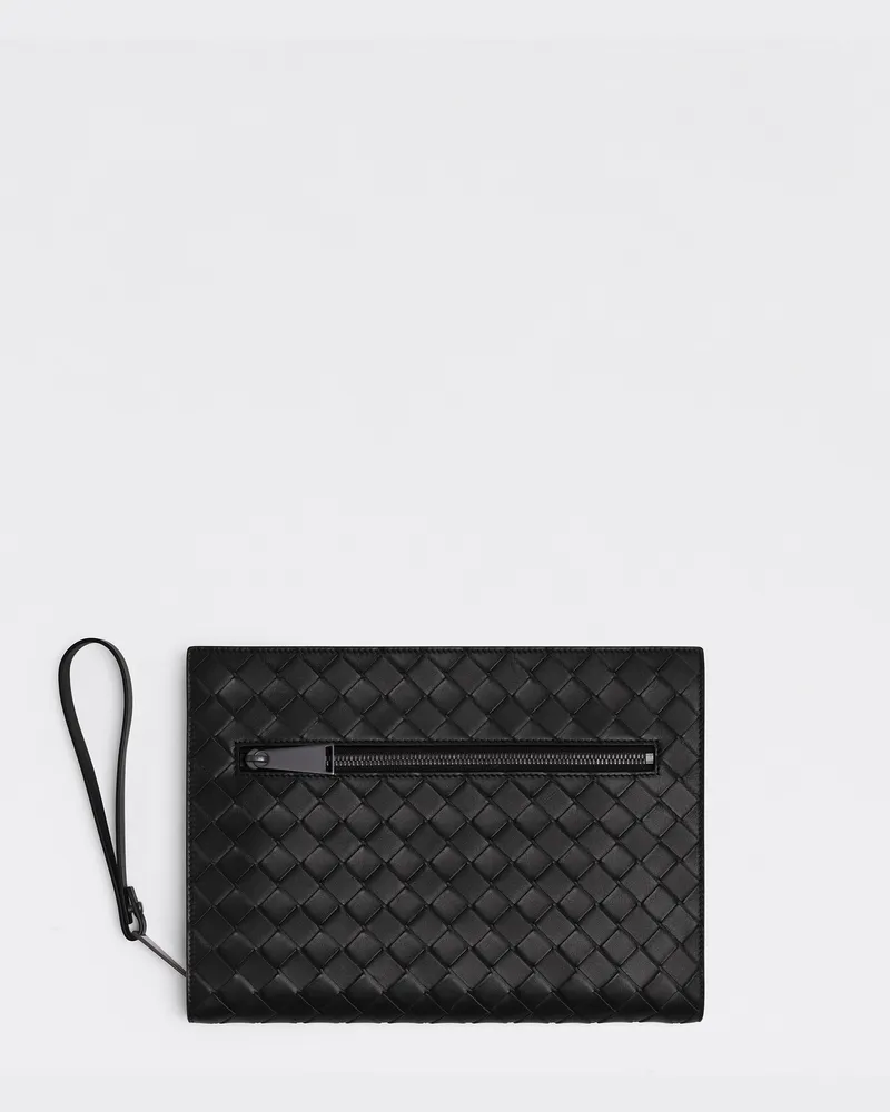 Bottega Veneta Intrecciato Dokumentenmappe - Schwarz - Herren - 100 % Kalbsleder Schwarz