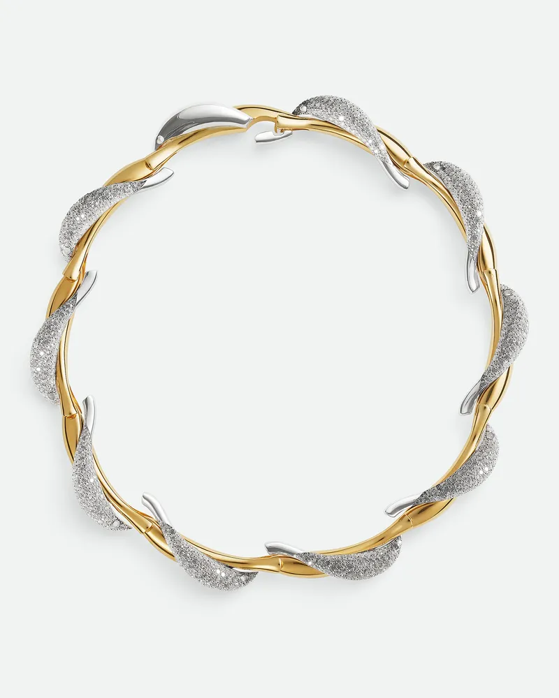 Bottega Veneta Sardine Halskette - Weiss - Damen - 60% Sterlingsilber & 40% Cubic Zirkonia Weiss