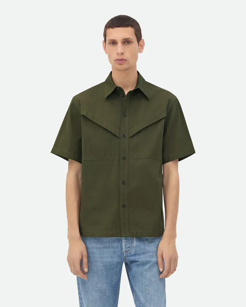 Bottega Veneta Hemd Aus Leichtem Baumwolltwill Khaki
