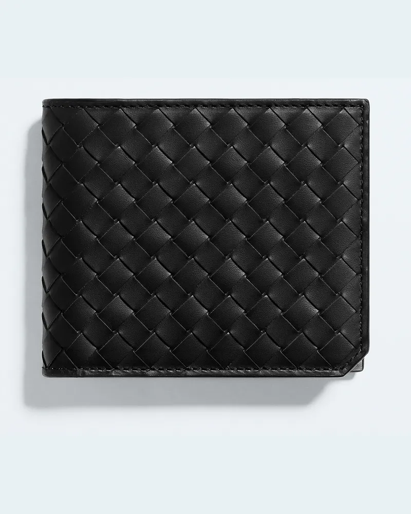 Bottega Veneta Intrecciato Piccolo Bi-Fold Portemonnaie mit Münzfach-Schwarz - Herren Schwarz