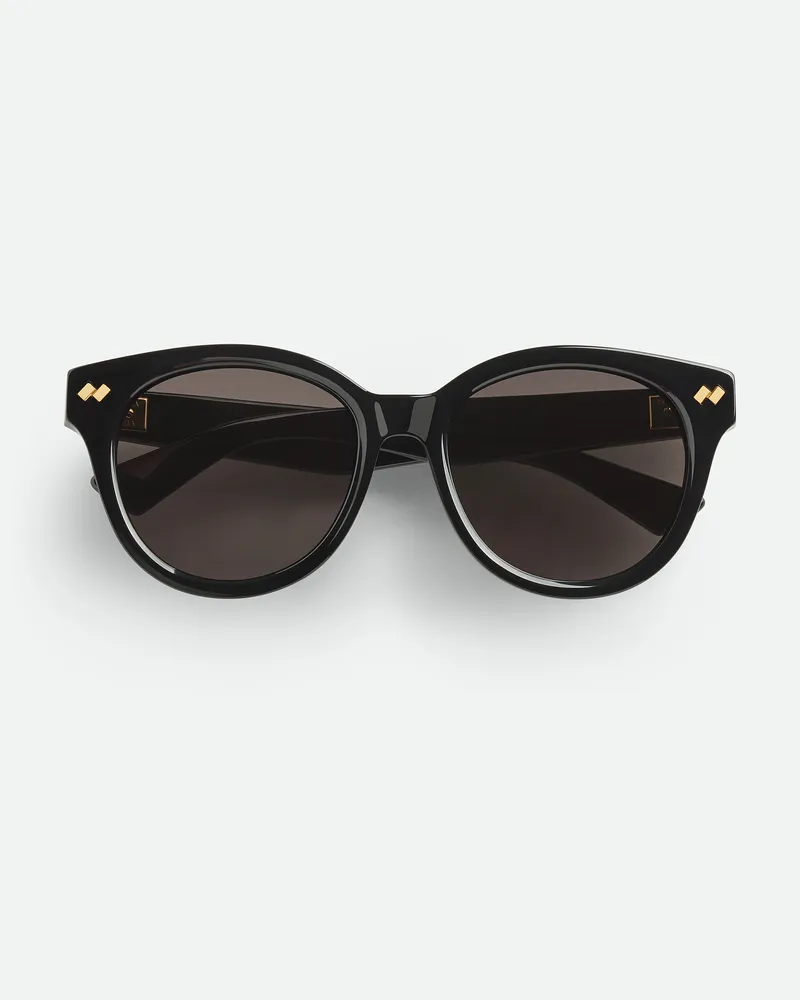 Bottega Veneta Runde Dizzy Sonnenbrille-Schwarz - Damen Schwarz