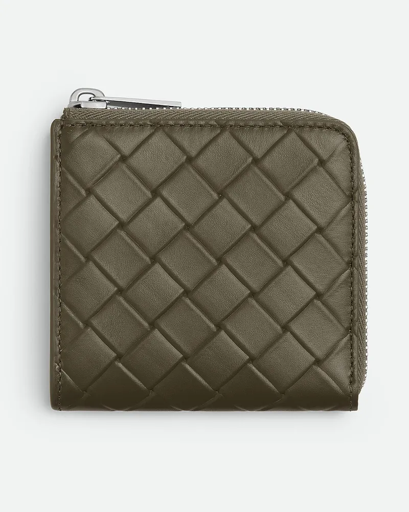 Bottega Veneta Quadratisches Intrecciato Stamp Portemonnaie Mit Umlaufendem Zip - Grün - Herren - 100 % Kalbsleder Grün