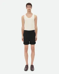 Bottega Veneta Maßgeschneiderte Shorts Aus Grain De Poudre Black