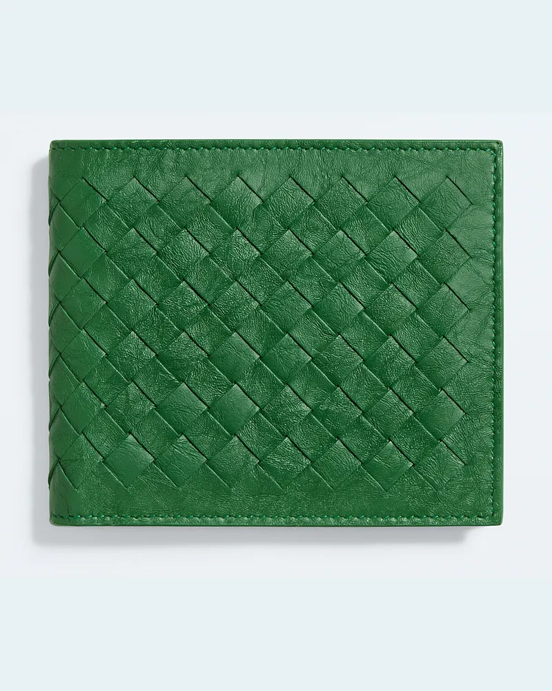 Bottega Veneta Bi-Fold Portemonnaie aus gewebtem Myzel-Grün - Herren Grün