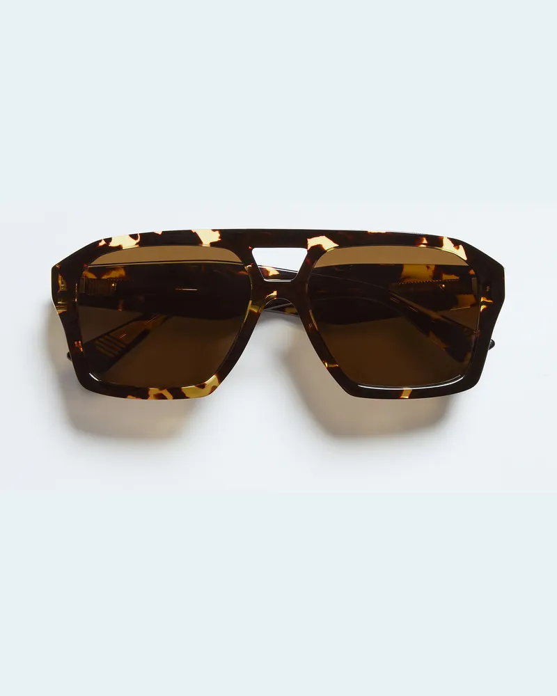 Bottega Veneta Classic Sonnenbrille in Pilotenform-Braun - Unisex Braun