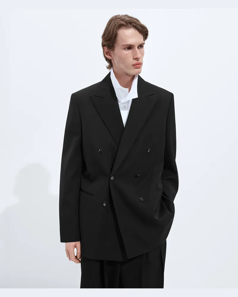Bottega Veneta Jacke aus leichtem Wolltwill-Schwarz - Herren Schwarz