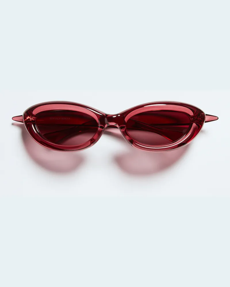 Bottega Veneta Ovale Sardine Sonnenbrille-Bordeaux - Unisex Bordeaux