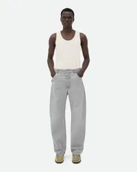 Bottega Veneta Weite Jeans In Hellgrauer Waschung Light