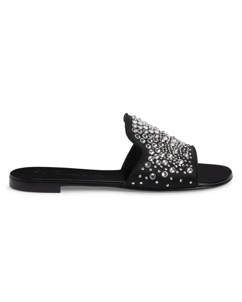 Giuseppe Zanotti ANDROMEDHA CRYSTAL Flats Black