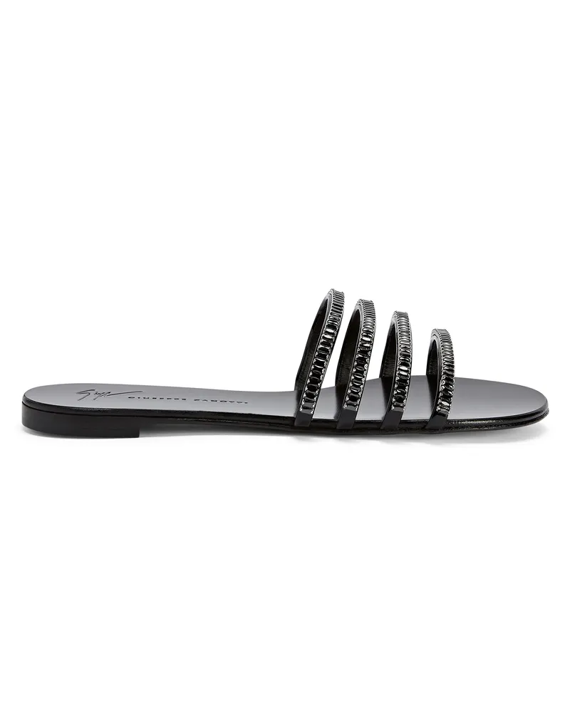 Giuseppe Zanotti IRIDE CRYSTAL Flats Black