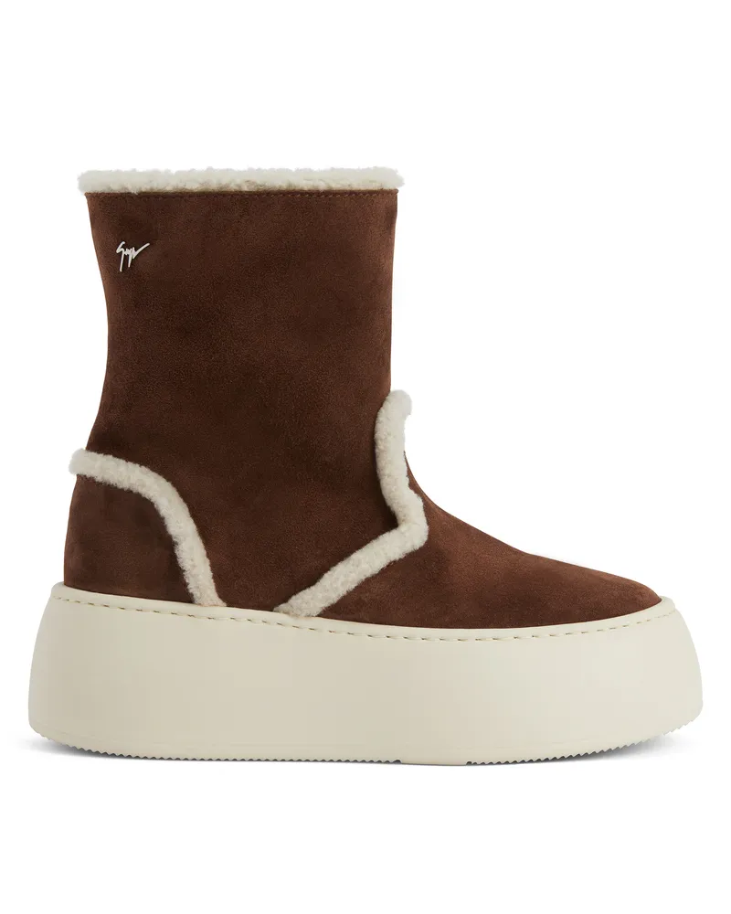 Giuseppe Zanotti GZ LEAGUE FUR BOOTIE Mid top sneakers Brown
