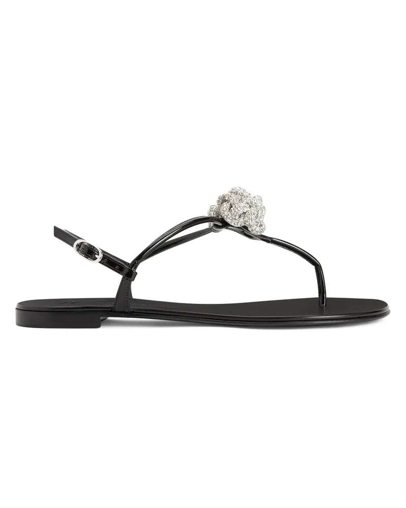 Giuseppe Zanotti EGLANTINE CRYSTAL Flip-Flops Black