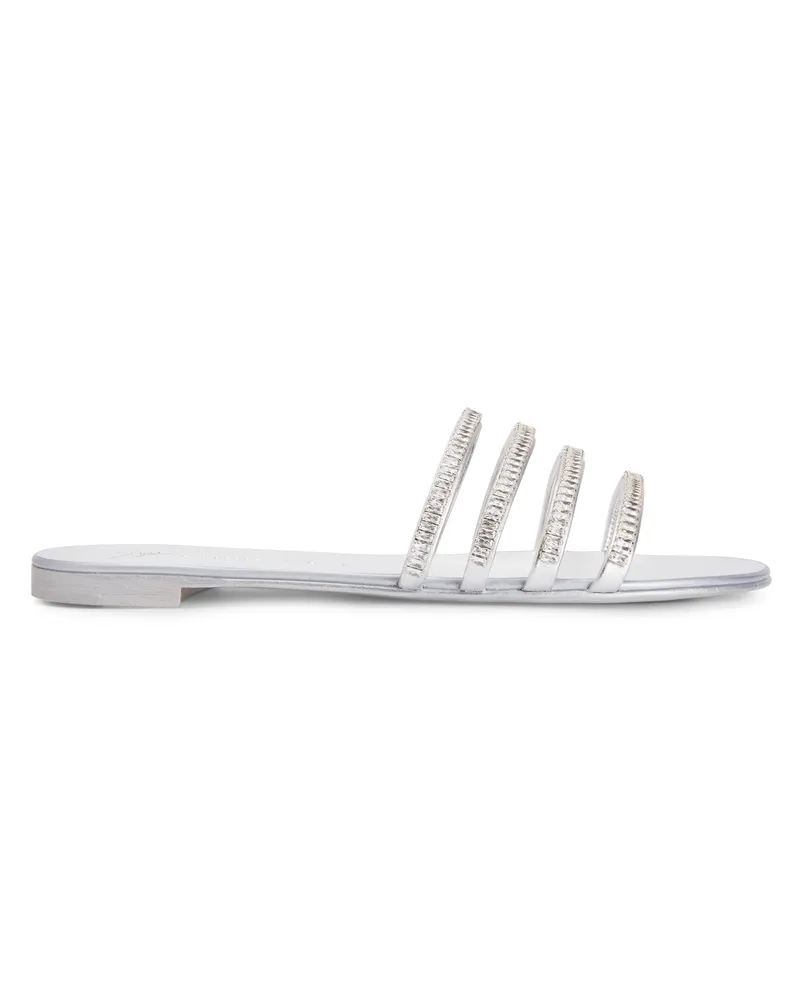 Giuseppe Zanotti IRIDE CRYSTAL Flats Silver