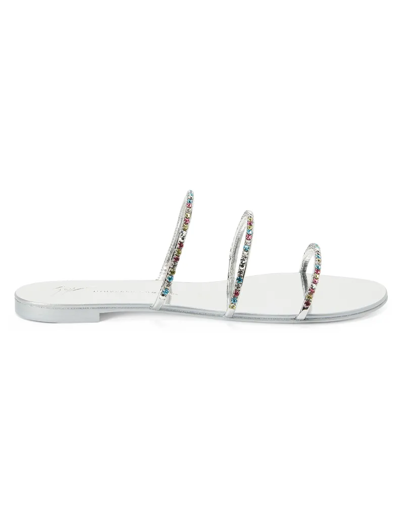 Giuseppe Zanotti DARK COLORFUL Flats Silver