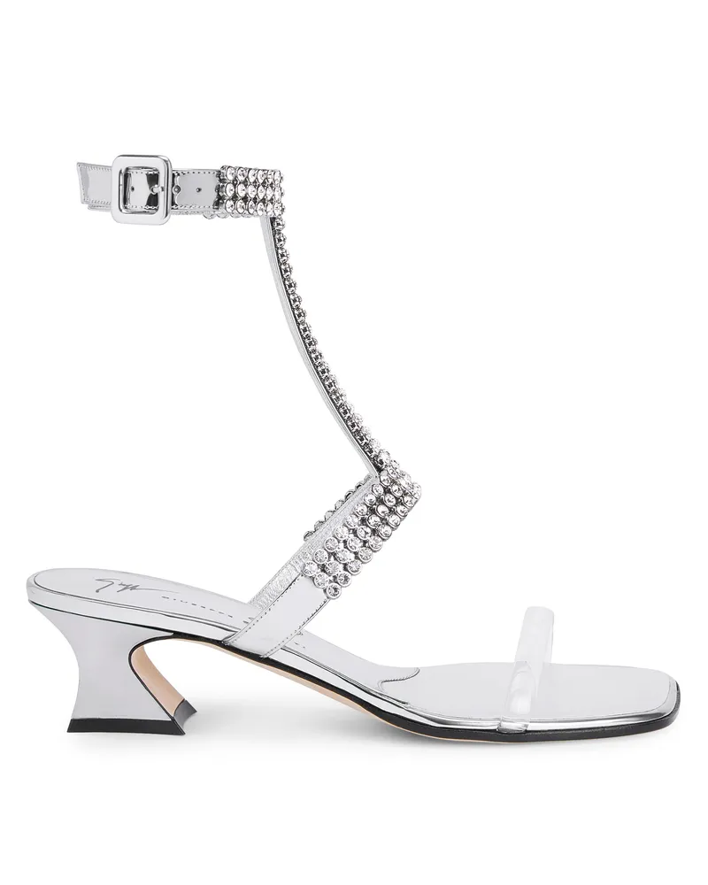 Giuseppe Zanotti DEVINE CRYSTAL 45 Sandals Silver