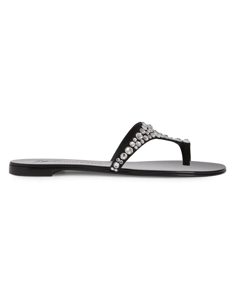 Giuseppe Zanotti NEBULA CRYSTAL Flip-Flops Black