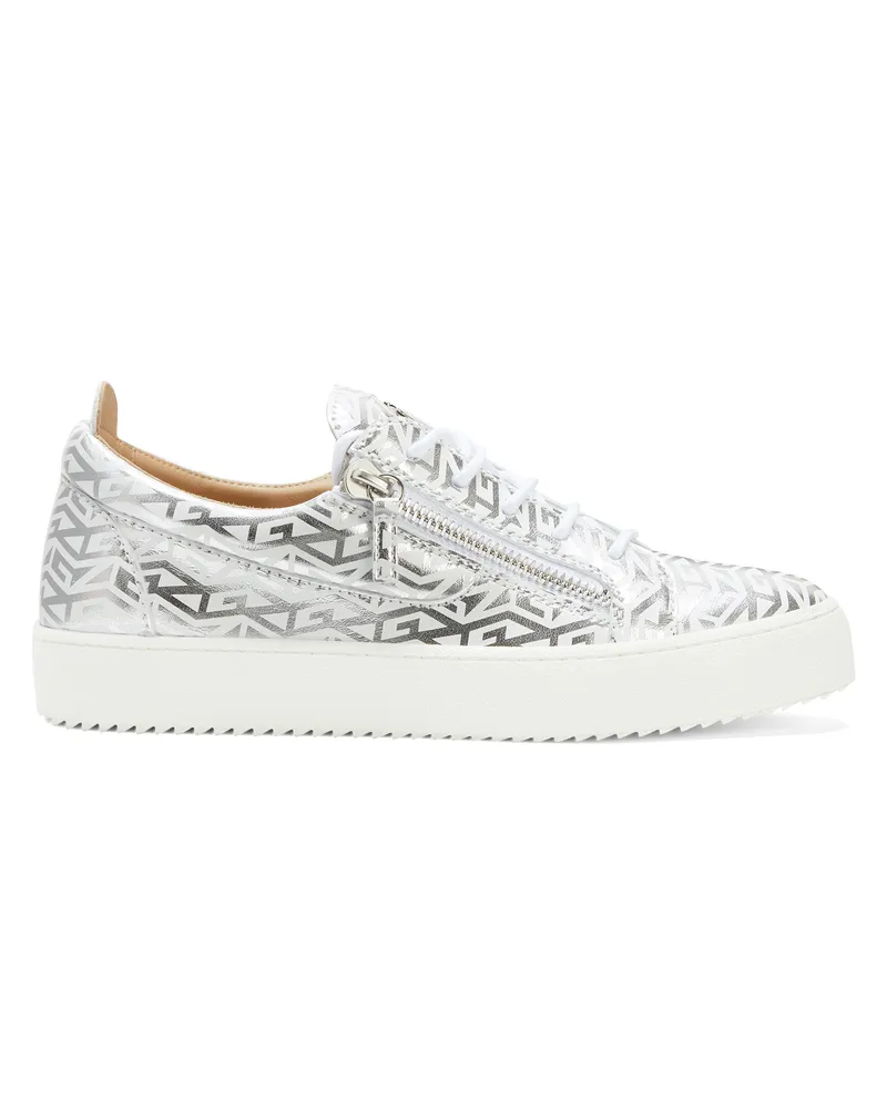 Giuseppe Zanotti GAIL MONOGRAM Low-top sneakers Silver