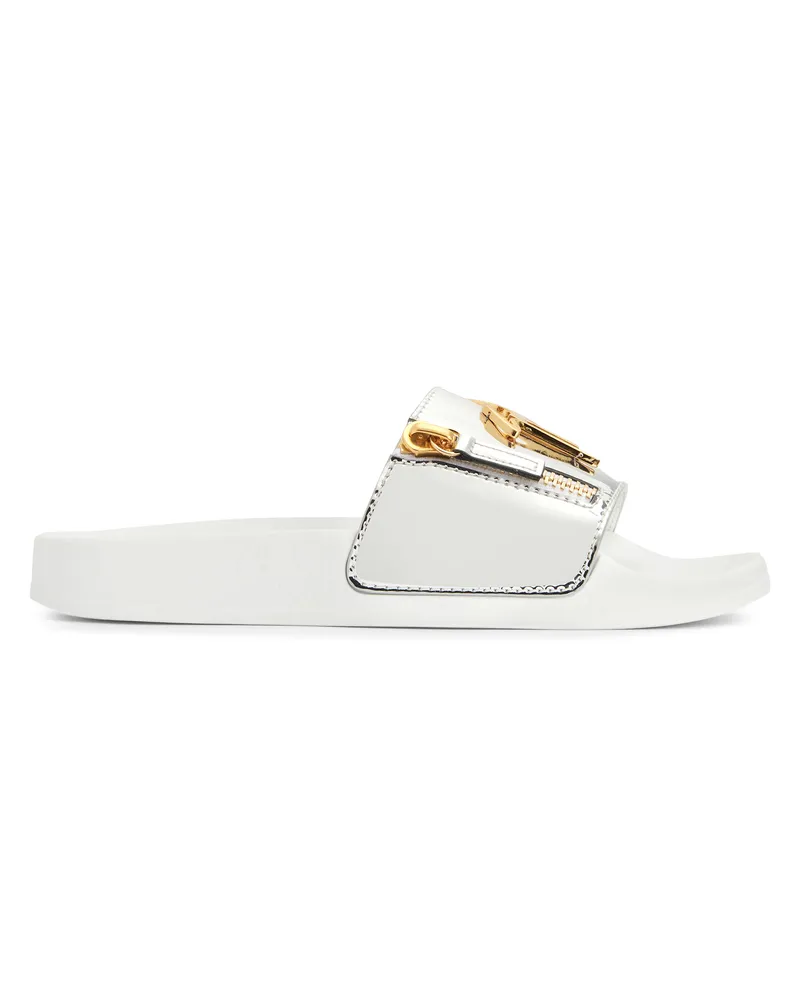 Giuseppe Zanotti BRETT ZIP Flats Silver