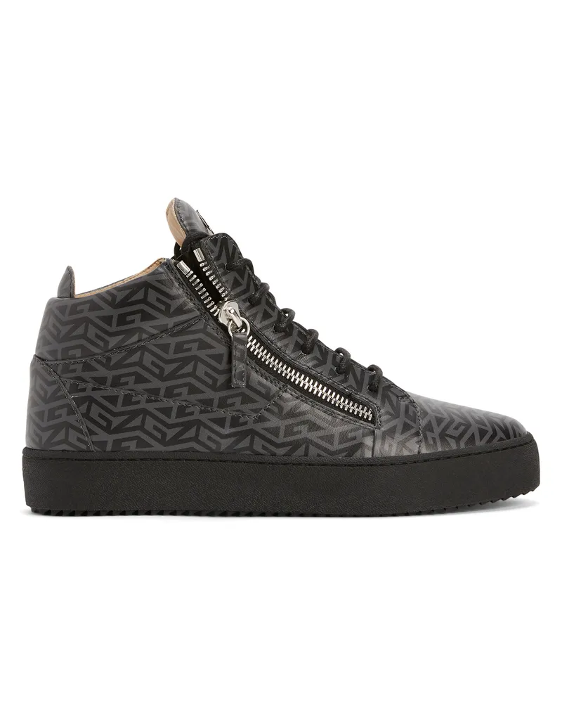 Giuseppe Zanotti KRISS MONOGRAM Mid top sneakers Black