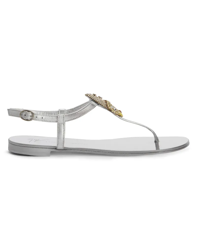 Giuseppe Zanotti HALI TROPICAL Flats Silver