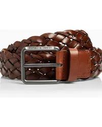 Porsche Design Casual Braided Pin Buckle Belt Cognac