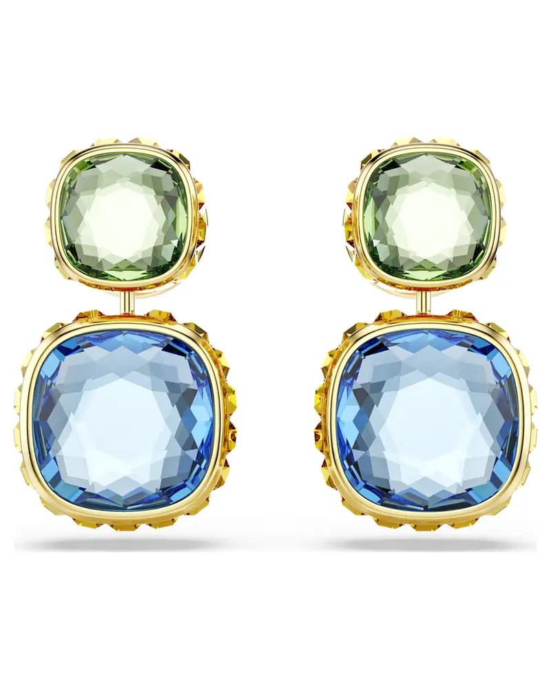 Swarovski Chroma Drop-Ohrhänger Kissenschliff, Mehrfarbig, 18k vergoldet 