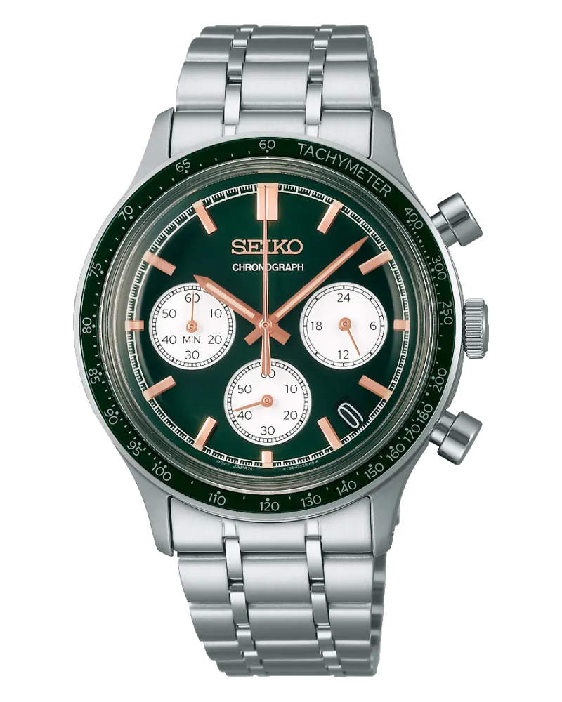 Seiko Quarz Chronograph Herrenuhr SSB481P1 Grün