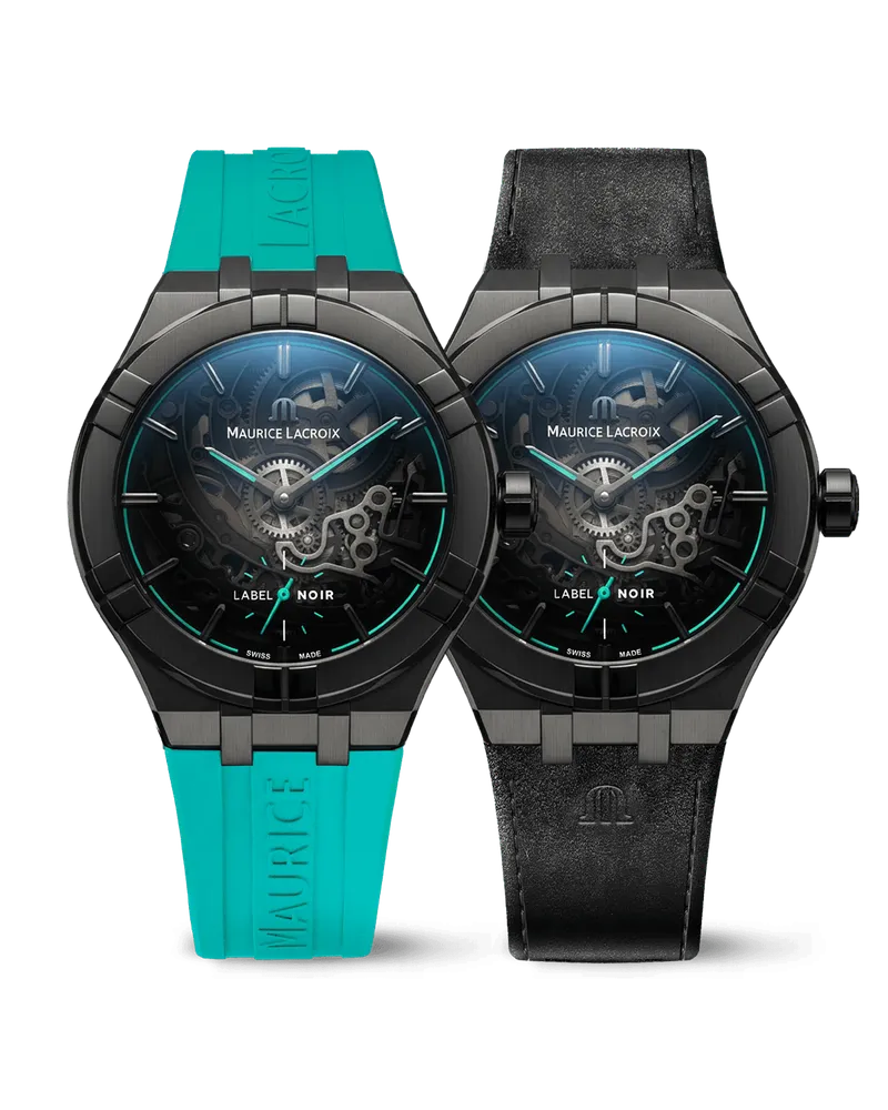 Maurice Lacroix Aikon Automatic Skeleton 45mm Label Noir, Limited Edition Herrenuhr AI6028-DLB0B-030-H Schwarz