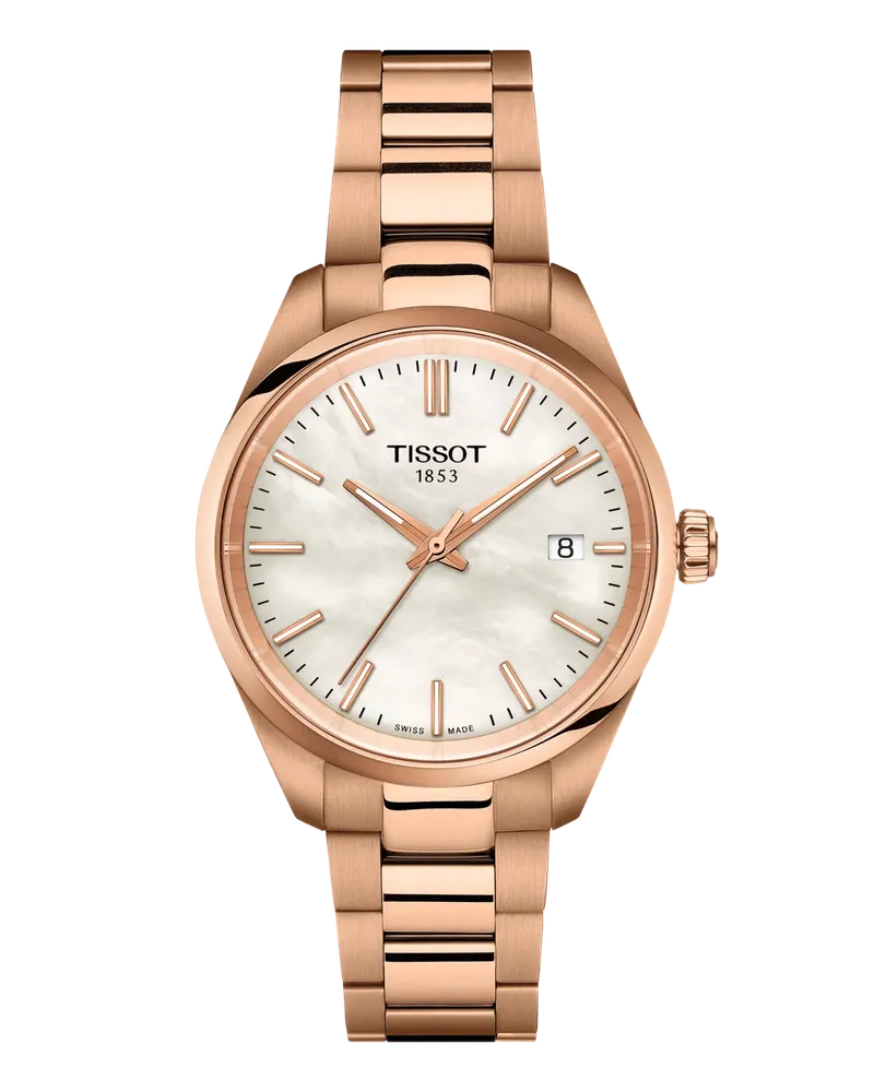 Tissot PR 100, Schweizer Quarzwerk, 34mm, Roségold Damenuhr T150.210.33.111.00 