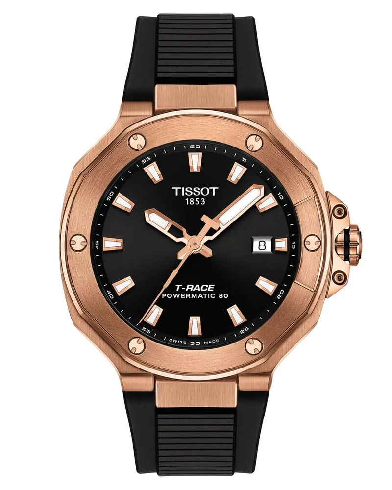 Tissot T-Race Powermatic 80 Roségold Herrenuhr T141.807.37.051.00 Schwarz