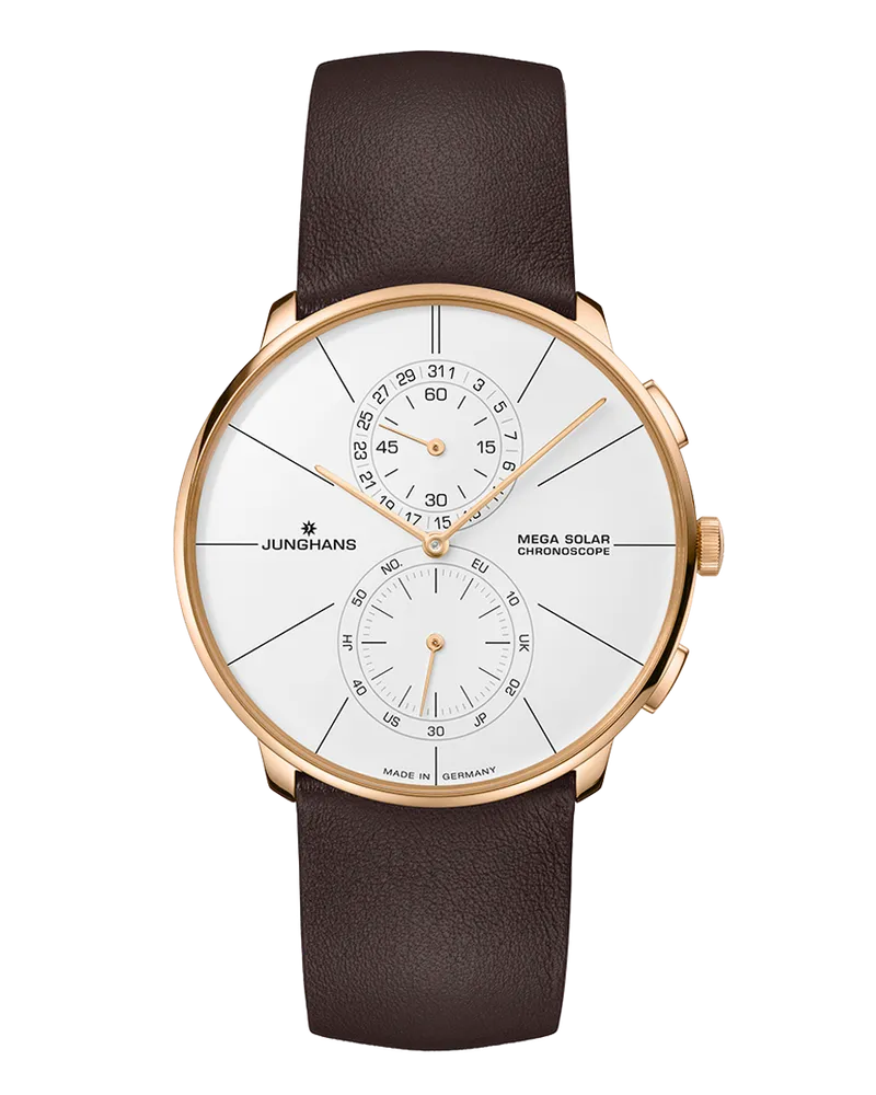 Junghans Meister fein Chronoscope Mega Solar Herrenuhr 059/7201.00 Weiß